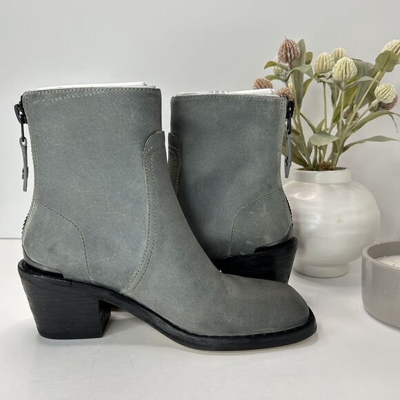 Rag & Bone Bristol Waxed Suede Ankle Boots Dark Gray Women's US 8/EU 38 - Picture 9 of 14